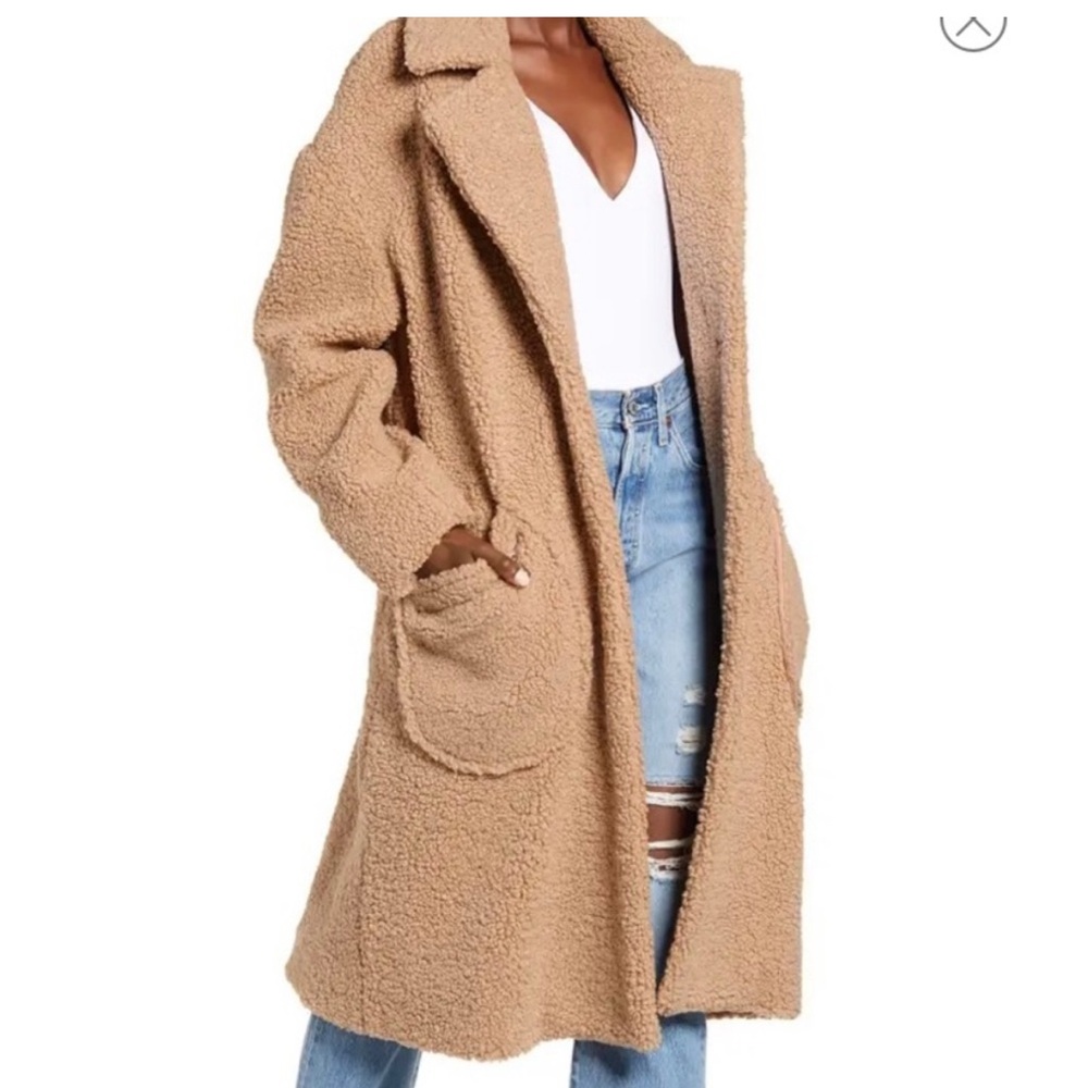 Mural Teddy Faux Fur Coat